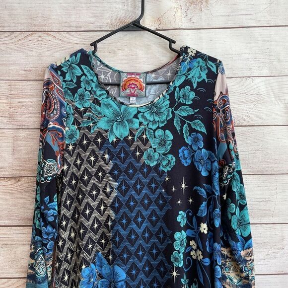 JOHNNY WAS LUNAMO CRANE PRINT SWING DRESS - Picture 4 of 11